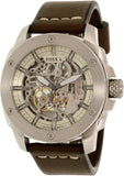 Buy Shop Fossil Modern Machine Automatic Skeleton White Dial Brown Leather Strap Watch for Women - ME3083 USA Online