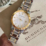 Buy Shop Burberry The City White Dial Two Tone Steel Strap Watch for Women - BU9115 USA Online