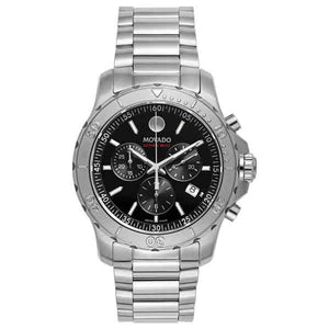 Buy Shop Movado Series 800 Chronograph Black Dial Silver Steel Strap Watch For Men - 2600110 USA Online