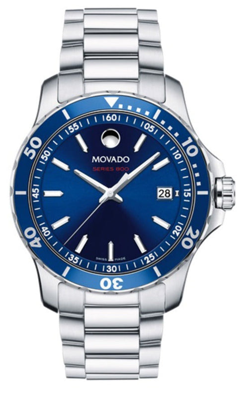 Buy Shop Movado Series 800 Blue Dial Silver Steel Strap Watch For Men - 2600137 USA Online