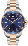 Movado Series 800 Blue Dial Two Tone Steel Strap Watch for Men - 2600149