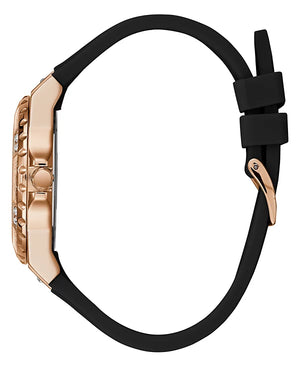 Buy Shop Guess Fusion Multifunction Black Dial Black Rubber Strap Watch For Women - GW0519L4 USA Online