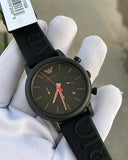 Buy Shop Emporio Armani Luigi Chronograph Black Dial Black Rubber Strap Watch For Men - AR11024 USA Online