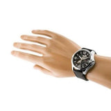 Buy Shop Tommy Hilfiger Bruce Analog Black Dial Black Leather Strap Watch for Men - 1791279 USA Online