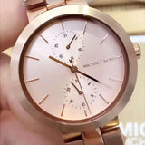 Buy Shop Michael Kors Garner Quartz Rose Gold Dial Rose Gold Steel Strap Watch For Women - MK6409 USA Online