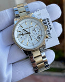 Buy Shop Michael Kors Ritz White Dial Two Tone Steel Strap Watch for Women - MK6474 USA Online