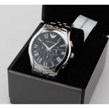 Buy Shop Emporio Armani Classic Chronograph Black Dial Silver Steel Strap Watch For Men - AR1786 USA Online