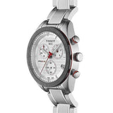 Tissot T Sport PRS 516 Chronograph White Dial Silver Steel Strap Watch For Men - T100.417.11.031.00