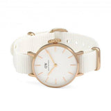 Buy Shop Daniel Wellington Petite Dover Quartz White Dial White NATO Strap Watch For Women - DW001000313 USA Online
