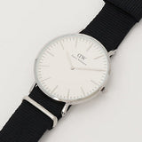 Buy Shop Daniel Wellington Classic Cornwall White Dial Black Nylon Strap Watch For Men - DW00100258 USA Online
