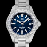 Buy Shop Tag Heuer Aquaracer Quartz Diamonds Blue Dial Silver Steel Strap Watch for Women - WAY131N.BA0748 USA Online