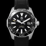 Buy Shop Tag Heuer Aquaracer Calibre 5 Automatic Black Dial Black Rubber Strap Watch for Men - WAY211A.FT6151 USA Online