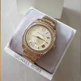 Buy Shop Michael Kors Byrn Quartz Gold Dial Gold Steel Strap Watch For Women - MK6134 USA Online