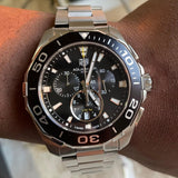 Buy Shop Tag Heuer Aquaracer Quartz Chronograph Black Dial Silver Steel Strap Watch for Men - CAY111A.BA0927 USA Online