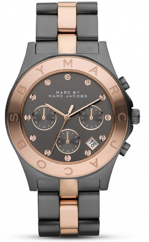 Buy Shop Marc Jacobs Blade Chronograph Grey Dial Two Tone Steel Strap Watch for Women - MBM8583 USA Online