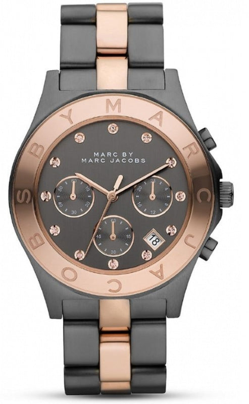 Buy Shop Marc Jacobs Blade Chronograph Grey Dial Two Tone Steel Strap Watch for Women - MBM8583 USA Online