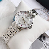 Buy Shop Tissot Chemin Des Tourelles Powermatic 80 Rubies Mother of Pearl Dial Silver Steel Strap Watch For Women - T099.207.11.113.00 USA Online