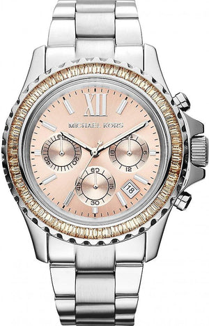 Buy Shop Michael Kors Everest Chronograph Gold Dial Silver Steel Strap Watch For Women - MK5870 USA Online