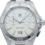 Buy Shop Tag Heuer Aquaracer Chronograph White Dial Silver Steel Strap Watch for Men - WAY111Y.BA0928 USA Online
