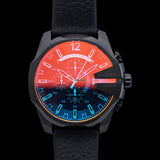 Buy Shop Diesel Mega Chief Chronograph Black Dial Black Leather Strap Watch For Men - DZ4323 USA Online