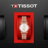 Tissot T Classic Carson Premium White Dial Rose Gold Steel Strap Watch for Women - T122.207.33.031.00