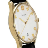 Buy Shop Gucci G-Timeless Mother of Pearl Dial Black Leather Strap Watch For Women - YA1264044 USA Online