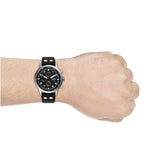 Buy Shop Fossil Retro Pilot Chronograph Black Dial Black Leather Strap Watch for Men - FS5806 USA Online