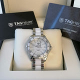 Buy Shop Tag Heuer Aquaracer Quartz White Dial Two Tone Steel Strap Watch Women - WAY131B.BA0914 USA Online