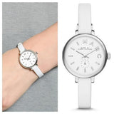 Buy Shop Marc Jacobs Sally White Dial White Leather Strap Watch for Women - MBM1350 USA Online
