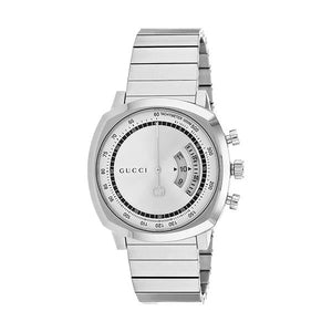 Buy Shop Gucci Grip Collection Quartz Silver Dial Silver Steel Strap Watch For Men - YA157302 USA Online