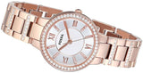 Buy Shop Fossil Virginia White Dial Rose Gold Steel Strap Watch for Women - ES3284 USA Online