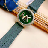 Buy Shop Michael Kors Parker Green Dial Green Leather Strap Watch For Women - MK4724 USA Online