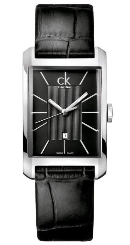 Buy Shop Calvin Klein Window Black Dial Black Leather Strap Watch for Men - K2M23107 USA Online