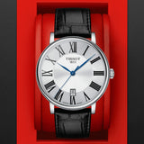 Buy Shop Tissot Carson Premium Silver Dial Black Leather Strap Watch For Men - T122.410.16.033.00 USA Online