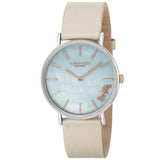 Buy Shop Coach Perry Blue Mother of Pearl Dial White Leather Strap Watch for Women - 14503270 USA Online