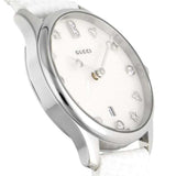Buy Shop Gucci G-Timeless Mother of Pearl White Dial White Leather Strap Watch For Women - YA126597 USA Online