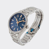 Tag Heuer Carrera Quartz 39mm Diamonds Blue Dial Silver Steel Strap Watch for Women - WAR1114.BA0601