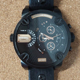 Buy Shop Diesel Little Daddy Chronograph Black Dial Black Leather Strap Watch For Men - DZ7291 USA Online