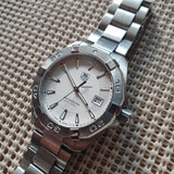 Buy Shop Tag Heuer Aquaracer Quartz White Dial Silver Steel Strap Watch for Men - WAY1111.BA0928 USA Online