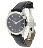 Buy Shop Tissot Gentleman Black Dial Black Leather Strap Watch For Men - T127.410.16.051.00 USA Online