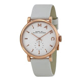 Buy Shop Marc Jacobs Baker White Dial White Leather Strap Watch for Women - MBM1283 USA Online