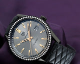 Tag Heuer Carrera Quartz 39mm Diamond Anthracite Dial Black Leather Strap Watch for Women - WAR1115.FC6392