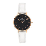 Buy Shop Daniel Wellington Classic Petite Bondi Black Dial White Leather Strap Watch For Women - DW00100285 USA Online