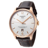 Buy Shop Tissot Chemin Des Tourelles Powermatic 80 Silver Dial Brown Leather Strap Watch For Men - T099.407.36.037.00 USA Online