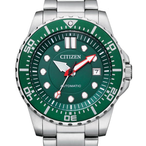 Buy Shop Citizen Promaster Mechanical Green Dial Silver Steel Strap Watch For Men - NJ0129-87X USA Online