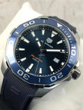 Buy Shop Tag Heuer Aquaracer Quartz Blue Dial Blue Rubber Strap Watch for Men - WAY101C.FC6153 USA Online