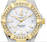 Tag Heuer Aquaracer Diamonds Mother of Pearl Dial Two Tone Steel Strap Watch for Women - WBD1321.BB0320