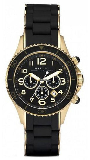 Buy Shop Marc Jacobs Rock Chronograph Black Dial Black Silicone Strap Watch for Women - MBM2552 USA Online