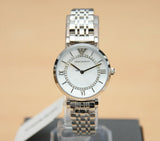Buy Shop Emporio Armani Gianni T-Bar Mother of Pearl Dial Silver Stainless Steel Watch For Women - AR1908 USA Online