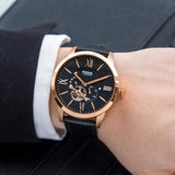 Buy Shop Fossil Townsman Automatic Black Dial Black Leather Strap Watch for Men - ME3170 USA Online